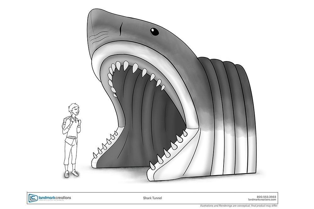 ordering inflatables Shark Tunnel concept