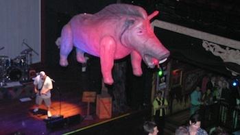 Inflatable Hot Stage Prop Suspended at Concert