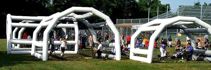 Inflatable Batting Cage at Sporting Event