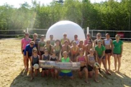 Inflatable Spike U Volleyball at Match
